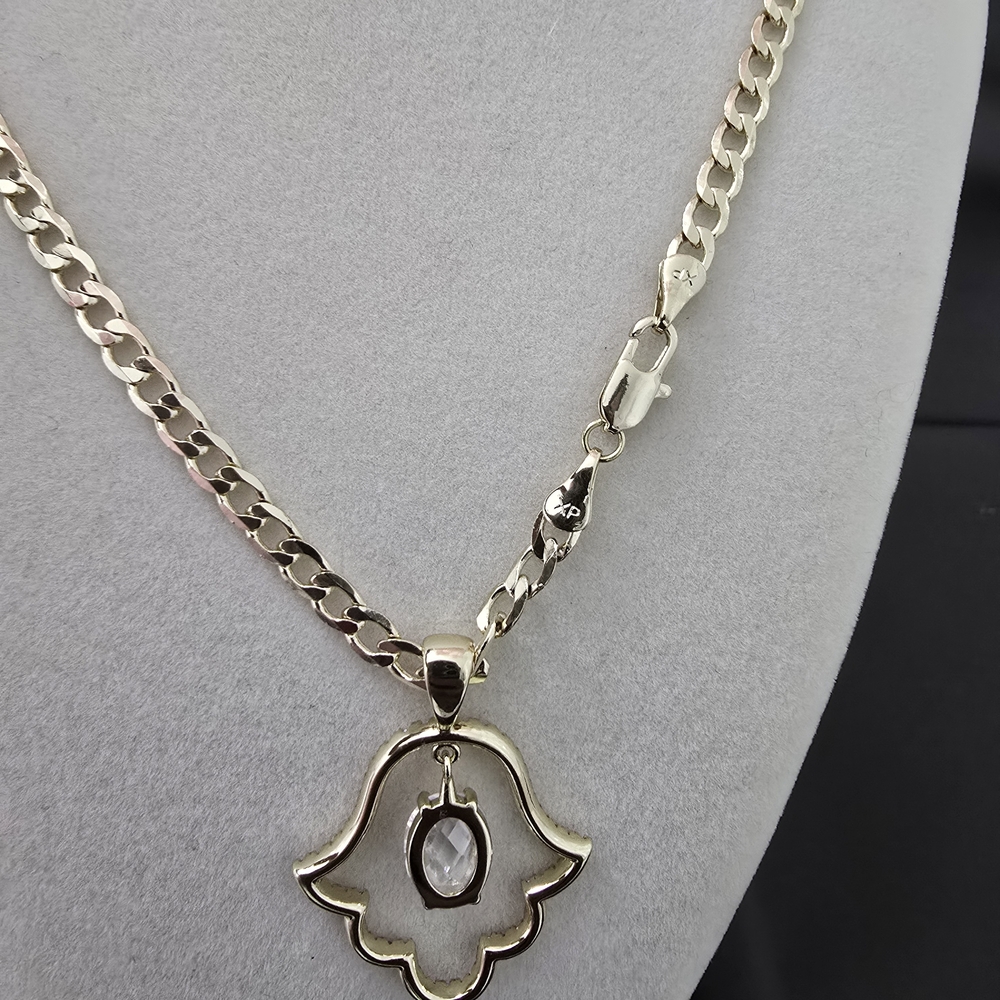 Gold Hamsa Pendant Necklace